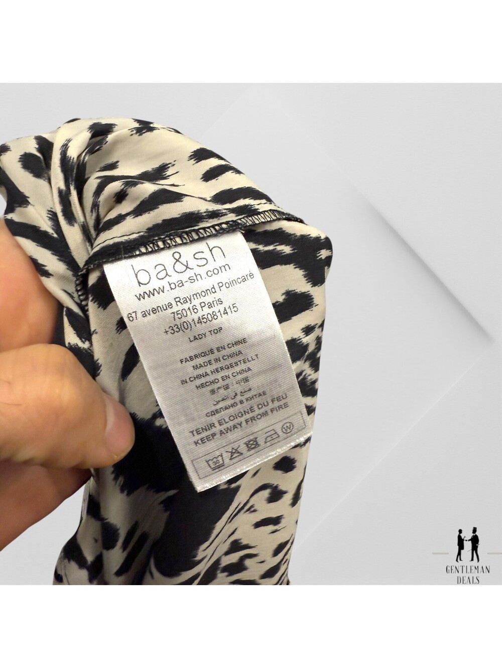 Bash Paris Ba&sh Opus Black White Printed Blouse Top Size XS Silk - Picture 4 of 13